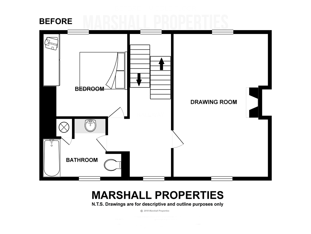 Before - Middle Floor Plan